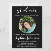 Invitation Sophisticated Script Graduation Party with Photo (Devant)