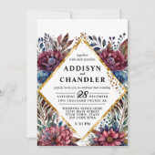 Invitation Sophistication stupéfiante Mariage de pivoine à bi (Devant)