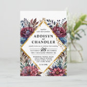 Invitation Sophistication stupéfiante Mariage de pivoine à bi (Debout devant)