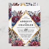 Invitation Sophistication stupéfiante Mariage de pivoine à bi (Devant / Derrière)