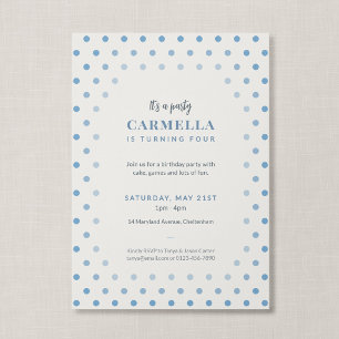 Invitation Sophistiqué Anniversaire Enfants Bleu Français à p