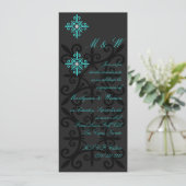 Invitation Sophistiqué Black and Aqua Engagement Party (Debout devant)