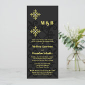 Invitation Sophistiqué Black and Yellow Engagement Party (Debout devant)