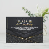Invitation Sophistiqué Black Gold 100e Anniversaire Surprise (Debout devant)
