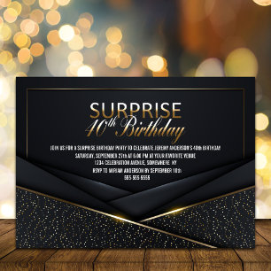 Invitation Sophistiqué Black Gold 40e Anniversaire surprenant