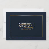 Invitation Sophistiqué Blue Gold 70e Anniversaire surprenant (Dos)