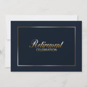 Invitation Sophistiqué Blue Gold Retraite Party (Dos)