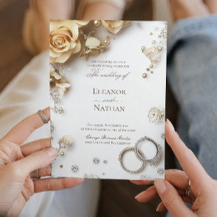 Invitation Sophistiqué pour les anneaux de loral et de deux M