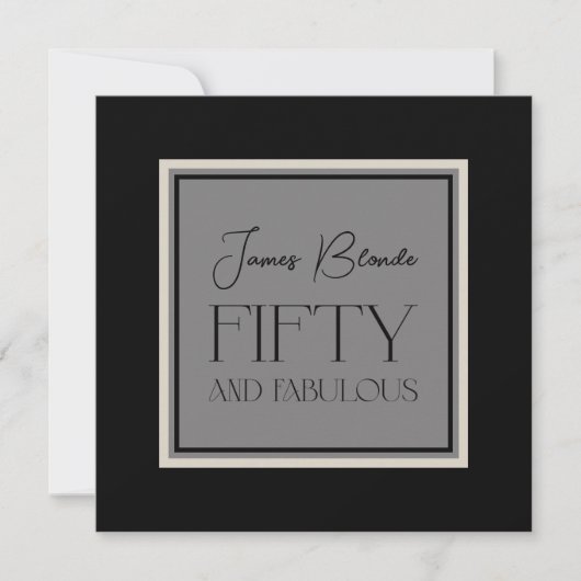 Invitation Sophistiqué Pour Lui Cinquante Et Fabuleuse Fête (Devant)