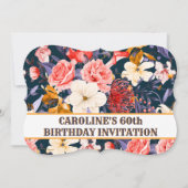 Invitation sophistiquée Boho Floral 60e anniversai (Devant)