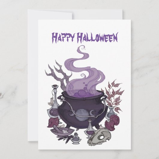 Invitation Sorcellerie de Halloween (Devant)