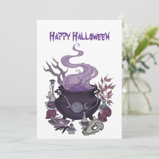 Invitation Sorcellerie de Halloween  (Debout devant)