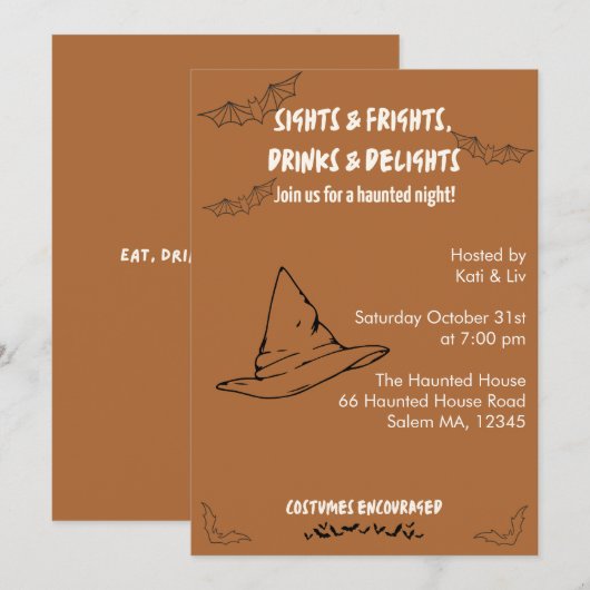 Invitation Sorcière (Devant / Derrière)