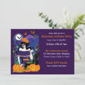 Invitation Sorcière à crâne d'Halloween (Debout devant)