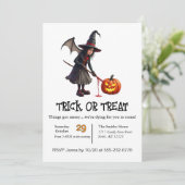 Invitation Sorcière a eu un mauvais tour ou traitement (Debout devant)