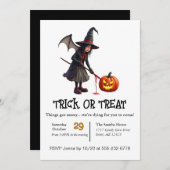 Invitation Sorcière a eu un mauvais tour ou traitement (Devant / Derrière)