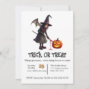 Invitation Sorcière a fait du porte à porte malpropre 