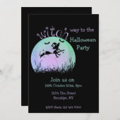 Invitation Sorcière À La Fête D'Halloween (Devant / Derrière)