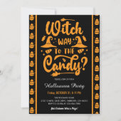 Invitation Sorcière À La Fête D'Halloween Candy (Devant)
