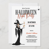 Invitation Sorcière adulte moderne Halloween Filles de nuit (Devant)