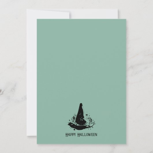 Invitation Sorcière Assistant Casquette Costume Mint Hallowee (Dos)