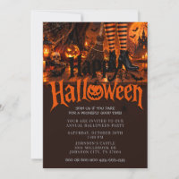 Sorcière Bottes Balai Citrouille Halloween