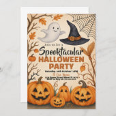 Invitation Sorcière Casquette & Cauldron (Devant / Derrière)