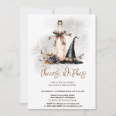 Invitation Sorcière Casquette Fleur de vin Halloween Fête Inv (Devant)