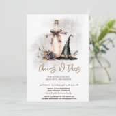 Invitation Sorcière Casquette Fleur de vin Halloween Fête Inv (Debout devant)