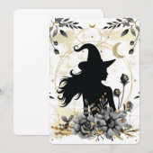 Invitation Sorcière de Halloween moderne contemporaine 3 (Devant / Derrière)
