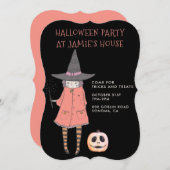 Invitation Sorcière de la fête d'Halloween (Devant / Derrière)