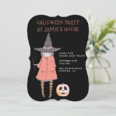 Invitation Sorcière de la fête d'Halloween (Debout devant)
