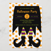 Invitation Sorcière de la fête d'Halloween (Devant / Derrière)