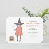 Invitation Sorcière de la fête d'Halloween (Debout devant)