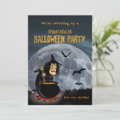 Invitation Sorcière de la fête d'Halloween (Debout devant)