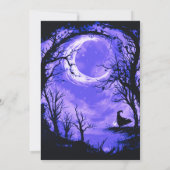Invitation Sorcière de la forêt de Crescent Moon Halloween Dé (Dos)