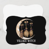 Invitation Sorcière de village gothique occulte wicca nature (Devant / Derrière)