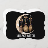 Invitation Sorcière de village gothique occulte wicca païenne (Devant / Derrière)