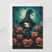 Invitation Sorcière Déplaisante Jack-O' Lanterns Halloween (Dos)