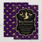 Invitation Sorcière d'or et bandes Citrouilles 21e anniversai (Devant / Derrière)