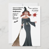 Invitation Sorcière du 60e anniversaire S'il vous plaît 🧙 Fê (Devant)