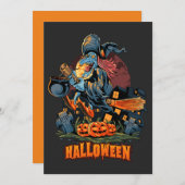 Invitation Sorcière effrayante sur une chambre (Devant / Derrière)