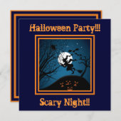 Invitation Sorcière Et Araignée Sur L'Invitation Du Web Hallo (Devant / Derrière)