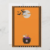 Invitation Sorcière et chauves-souris volantes Orange Hallowe (Dos)