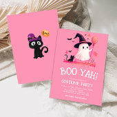 Invitation Sorcière Fantôme Rose Enfants Halloween Costume Pa