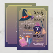 Invitation Sorcière Fête Anniversaire Larmes Aux Filles Prête (Devant / Derrière)