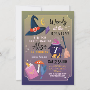 Invitation Sorcière Fête Anniversaire Larmes Aux Filles Prête