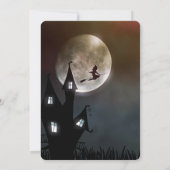 Invitation Sorcière gothique du parti d'Halloween et maison h (Dos)