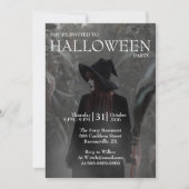 Invitation Sorcière Gothique Moderne d'Halloween dans une For (Devant)