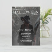 Invitation Sorcière Gothique Moderne d'Halloween dans une For (Debout devant)